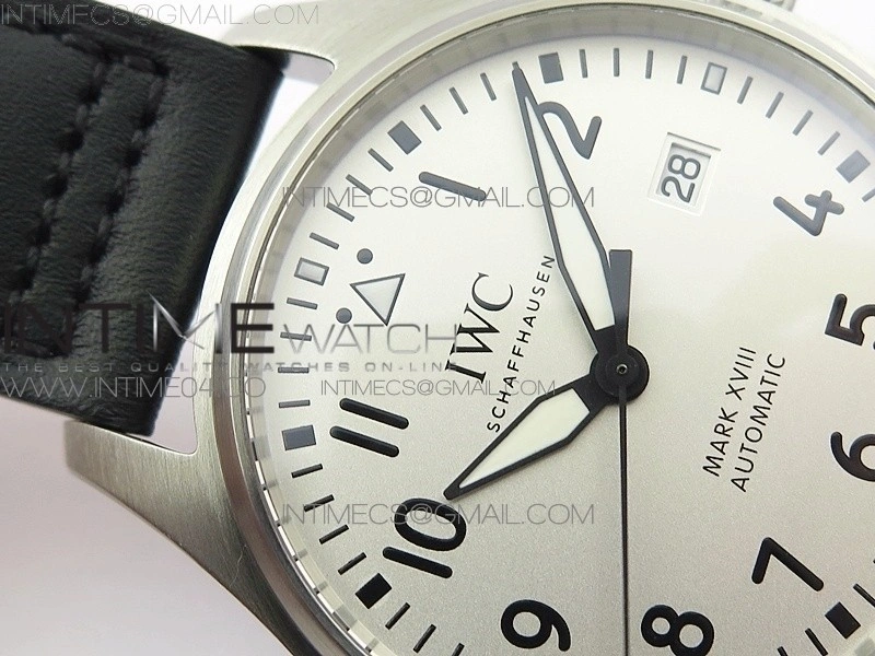 Mark XVIII IW327012 SS M+F 1:1 Best Edition White Dial on Black Leather Strap A2892
