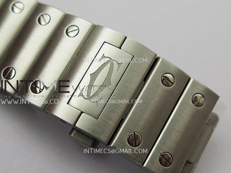 Santos de Cartier Skeleton SS MLF Skeleton Dial On SS SmartLink Bracelet Super Clone 9611MC