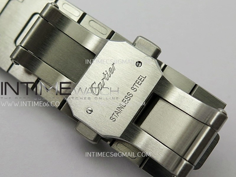 Santos de Cartier Skeleton SS MLF Skeleton Dial On SS SmartLink Bracelet Super Clone 9611MC