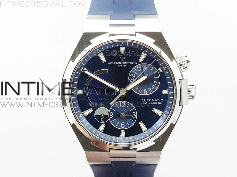 Overseas Dual Time Power Reserve TWA Best Edition Blue Dial on Blue Rubber Strap A1222