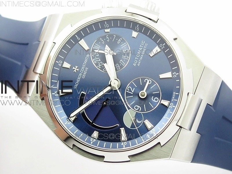 Overseas Dual Time Power Reserve TWA Best Edition Blue Dial on Blue Rubber Strap A1222