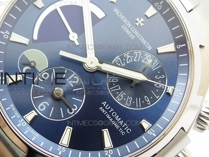 Overseas Dual Time Power Reserve TWA Best Edition Blue Dial on Blue Rubber Strap A1222