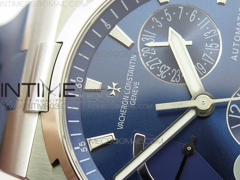 Overseas Dual Time Power Reserve TWA Best Edition Blue Dial on Blue Rubber Strap A1222