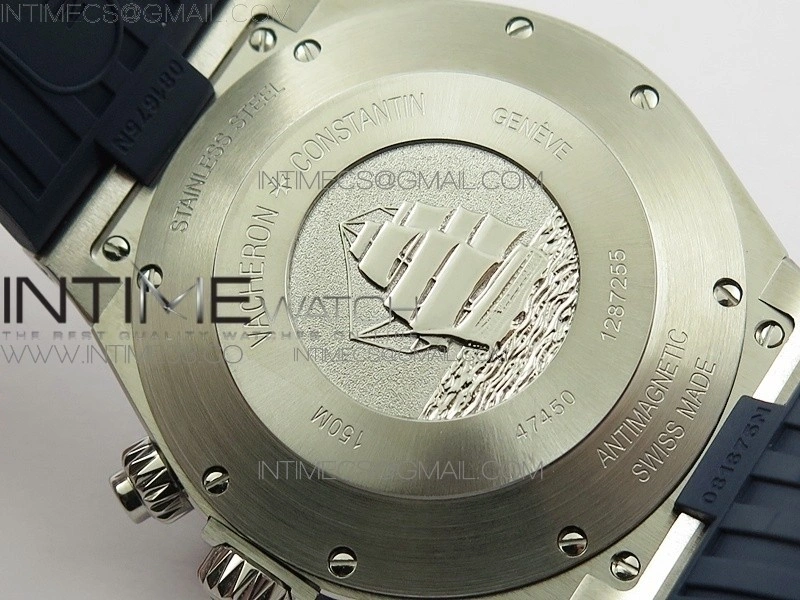 Overseas Dual Time Power Reserve TWA Best Edition Blue Dial on Blue Rubber Strap A1222