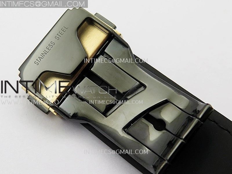 Classic Fusion 42mm Ceramic RG JJZF 1:1 Best Edition Black Dial On Black Gummy Strap