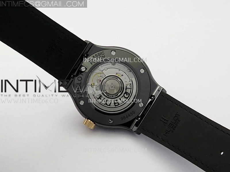 Classic Fusion 42mm Ceramic RG JJZF 1:1 Best Edition Black Dial On Black Gummy Strap