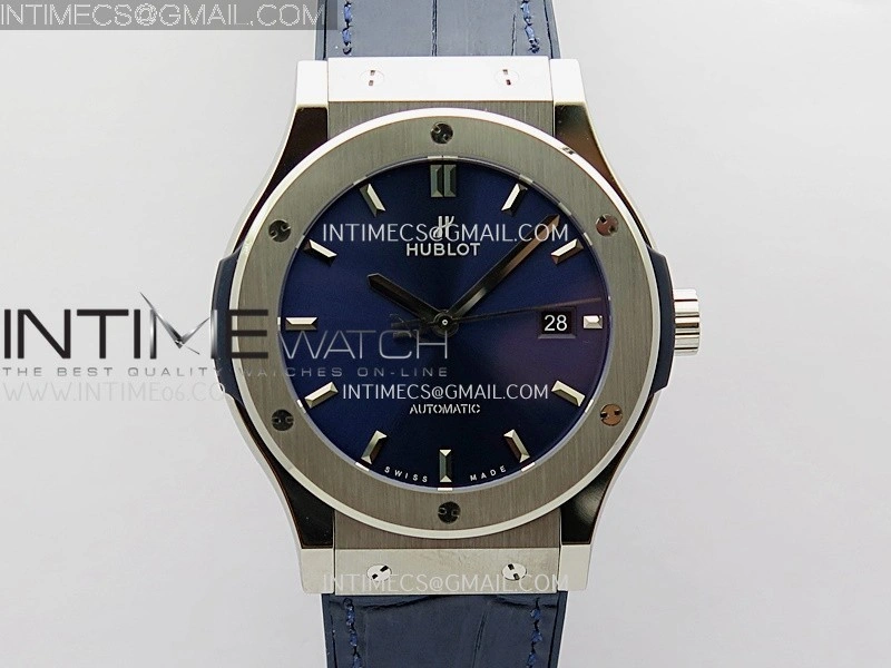Classic Fusion 42mm Titanium JJZF 1:1 V2 Best Edition Blue Dial On Blue Gummy Strap