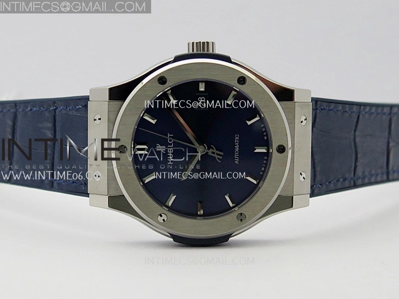 Classic Fusion 42mm Titanium JJZF 1:1 V2 Best Edition Blue Dial On Blue Gummy Strap