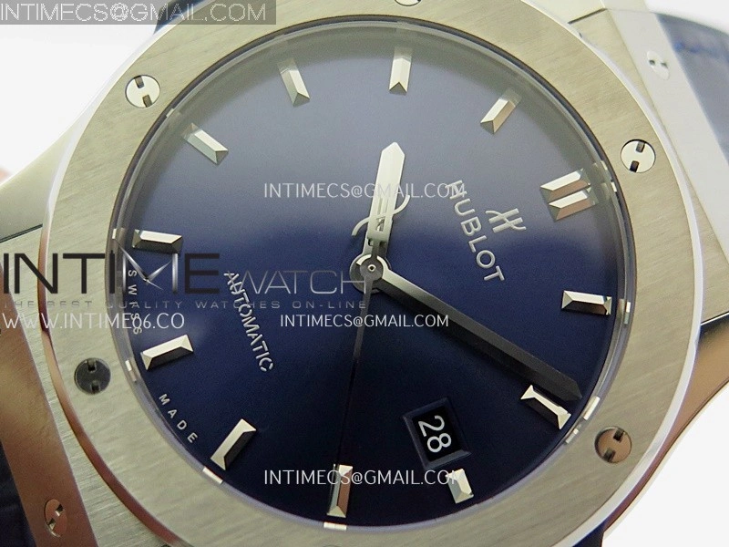 Classic Fusion 42mm Titanium JJZF 1:1 V2 Best Edition Blue Dial On Blue Gummy Strap