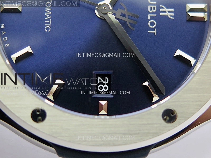 Classic Fusion 42mm Titanium JJZF 1:1 V2 Best Edition Blue Dial On Blue Gummy Strap
