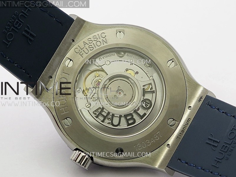 Classic Fusion 42mm Titanium JJZF 1:1 V2 Best Edition Blue Dial On Blue Gummy Strap
