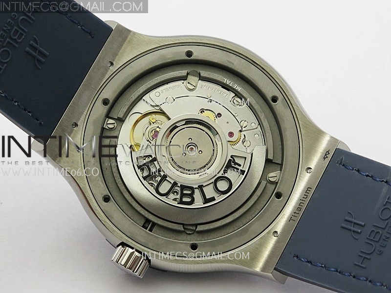 Classic Fusion 42mm Titanium JJZF 1:1 V2 Best Edition Blue Dial On Blue Gummy Strap