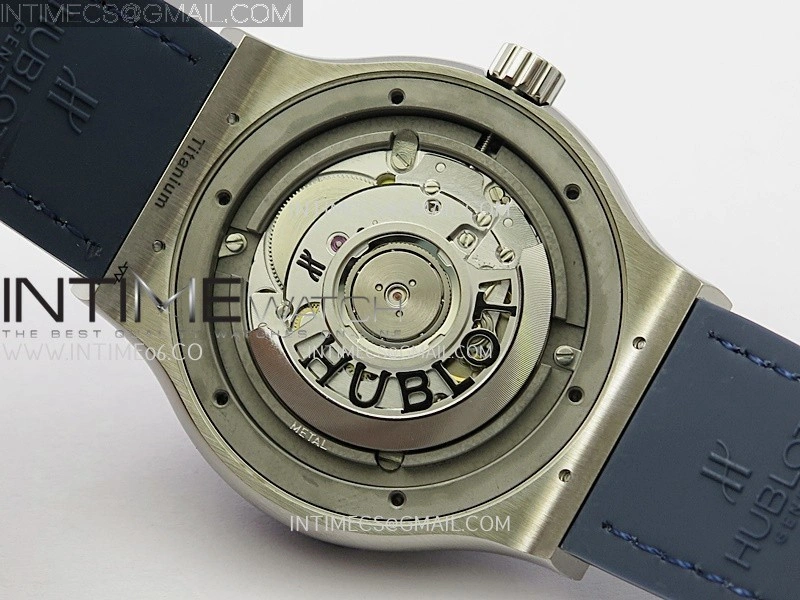 Classic Fusion 42mm Titanium JJZF 1:1 V2 Best Edition Blue Dial On Blue Gummy Strap