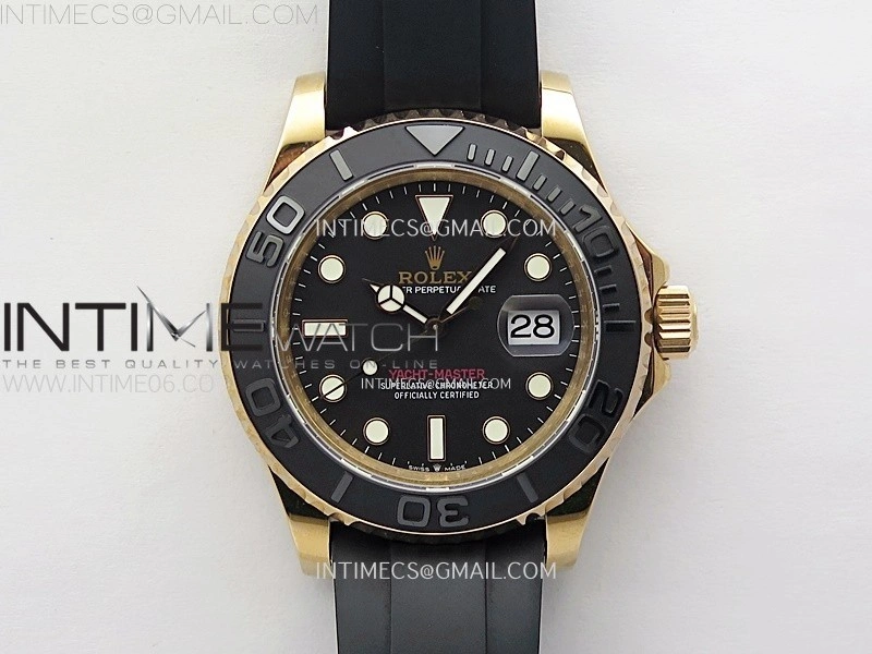 Yacht-Master 126655 BP 1:1 Best Edition Black Ceramic Bezel on Black Rubber Strap VR3235