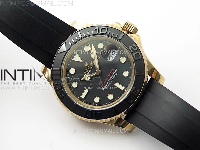 Yacht-Master 126655 BP 1:1 Best Edition Black Ceramic Bezel on Black Rubber Strap VR3235