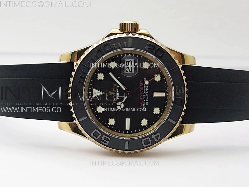 Yacht-Master 126655 BP 1:1 Best Edition Black Ceramic Bezel on Black Rubber Strap VR3235