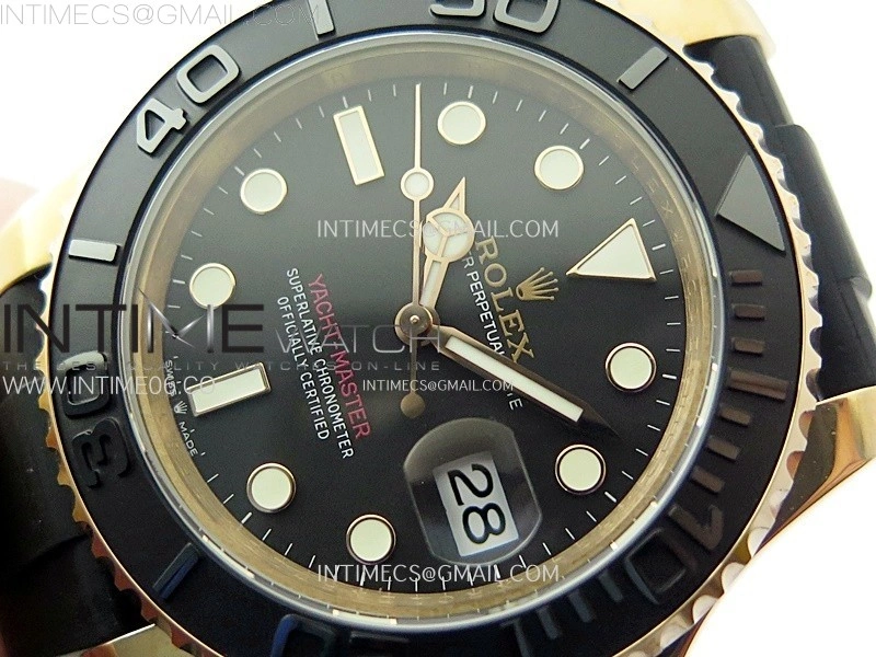 Yacht-Master 126655 BP 1:1 Best Edition Black Ceramic Bezel on Black Rubber Strap VR3235