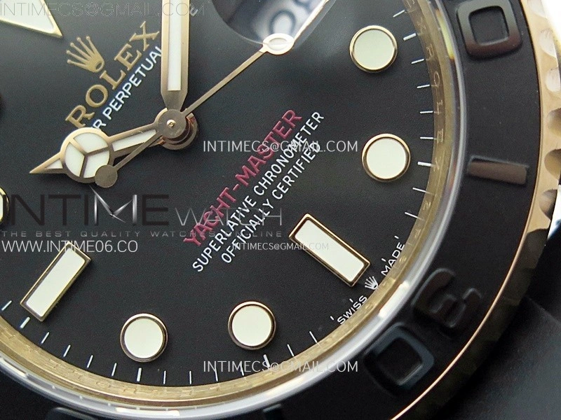 Yacht-Master 126655 BP 1:1 Best Edition Black Ceramic Bezel on Black Rubber Strap VR3235