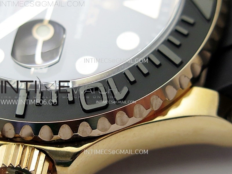 Yacht-Master 126655 BP 1:1 Best Edition Black Ceramic Bezel on Black Rubber Strap VR3235