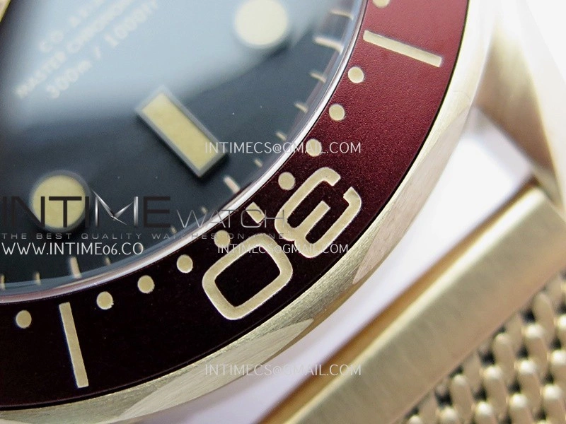 Seamaster 300M Diver Rose Gold VSF 1:1 Best Edition Black Dial on Mesh Bracelet A8806