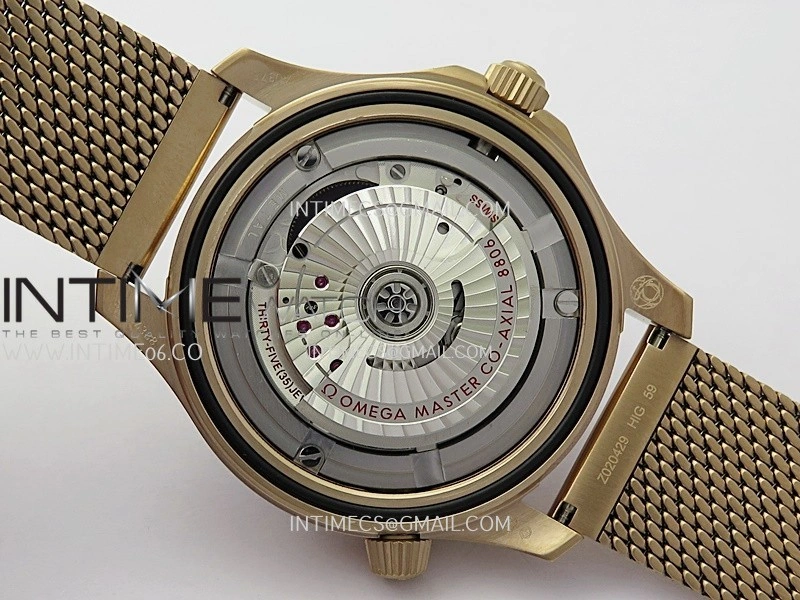 Seamaster 300M Diver Rose Gold VSF 1:1 Best Edition Black Dial on Mesh Bracelet A8806