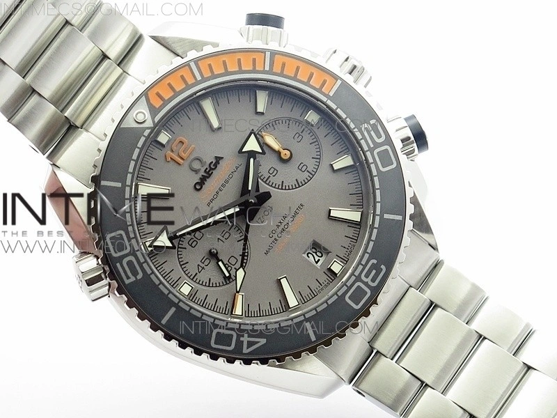 Planet Ocean Master Chronometer Chrono SS V2 OM 1:1 Best Edition Gray Dial on SS Bracelet A9900