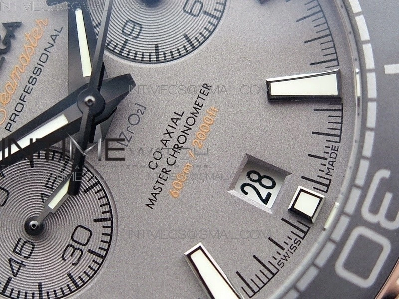 Planet Ocean Master Chronometer Chrono SS V2 OM 1:1 Best Edition Gray Dial on SS Bracelet A9900
