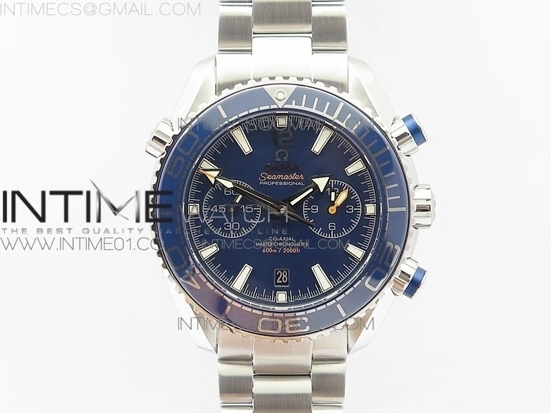 Planet Ocean Master Chronometer Chrono V2 SS OM 1:1 Best Edition Blue Dial on SS Bracelet A9900