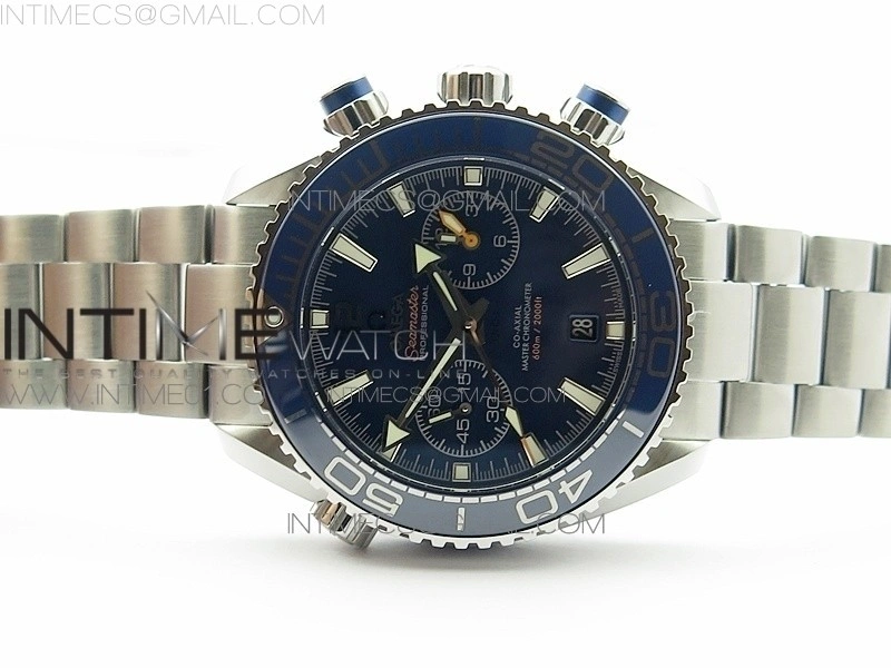 Planet Ocean Master Chronometer Chrono V2 SS OM 1:1 Best Edition Blue Dial on SS Bracelet A9900