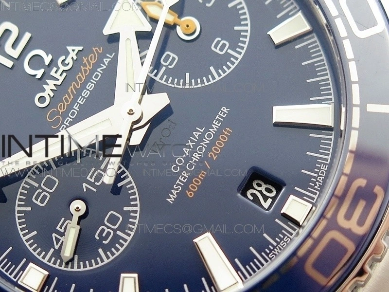 Planet Ocean Master Chronometer Chrono V2 SS OM 1:1 Best Edition Blue Dial on SS Bracelet A9900