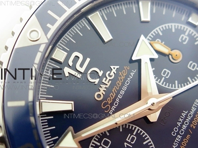 Planet Ocean Master Chronometer Chrono V2 SS OM 1:1 Best Edition Blue Dial on SS Bracelet A9900