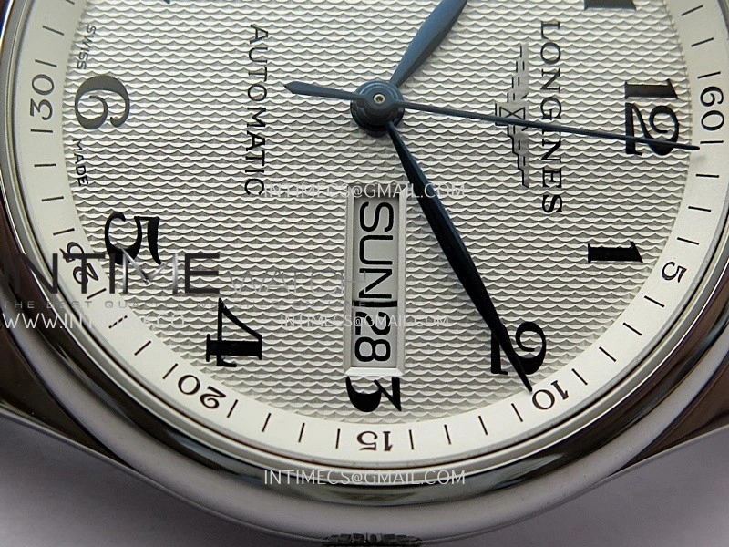Master Day Date SS VSF 1:1 Best Edition White Textured Dial On Leather Strap A2836