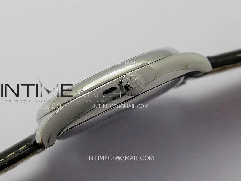 Master Day Date SS VSF 1:1 Best Edition White Textured Dial On Leather Strap A2836