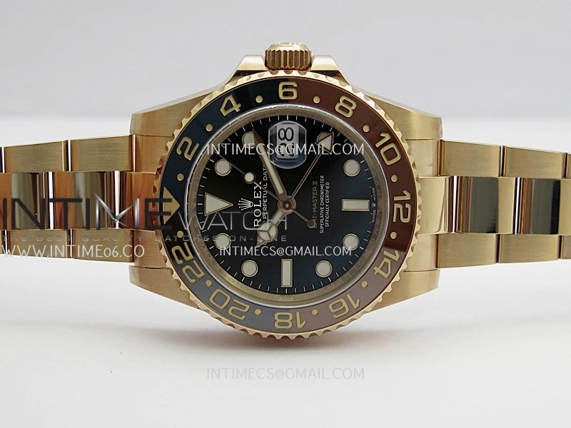 GMT Master II 126715 CHNR RG ARF 1:1 Best Edition Black Dial On RG Bracelet DD3285 CHS