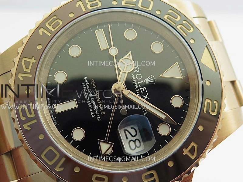 GMT Master II 126715 CHNR RG ARF 1:1 Best Edition Black Dial On RG Bracelet DD3285 CHS