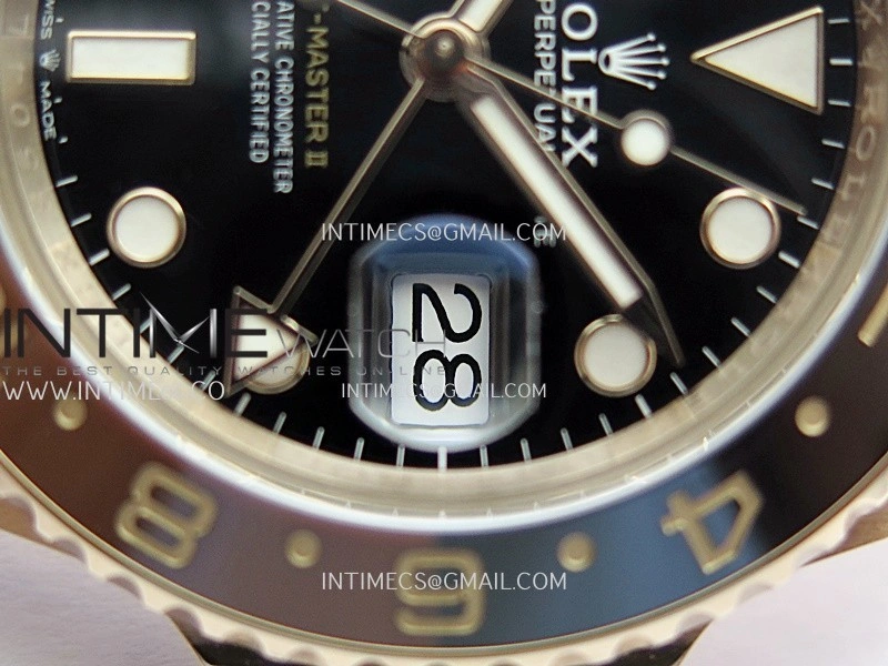 GMT Master II 126715 CHNR RG ARF 1:1 Best Edition Black Dial On RG Bracelet DD3285 CHS
