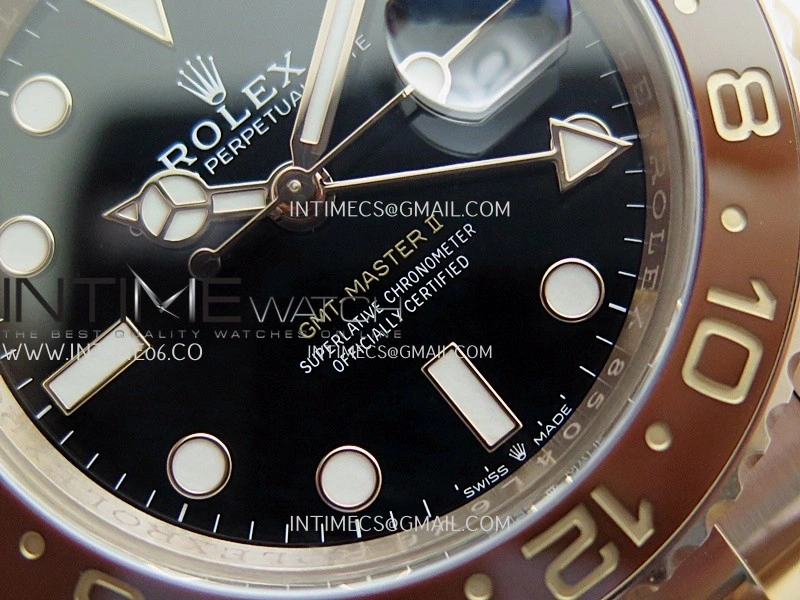 GMT Master II 126715 CHNR RG ARF 1:1 Best Edition Black Dial On RG Bracelet DD3285 CHS