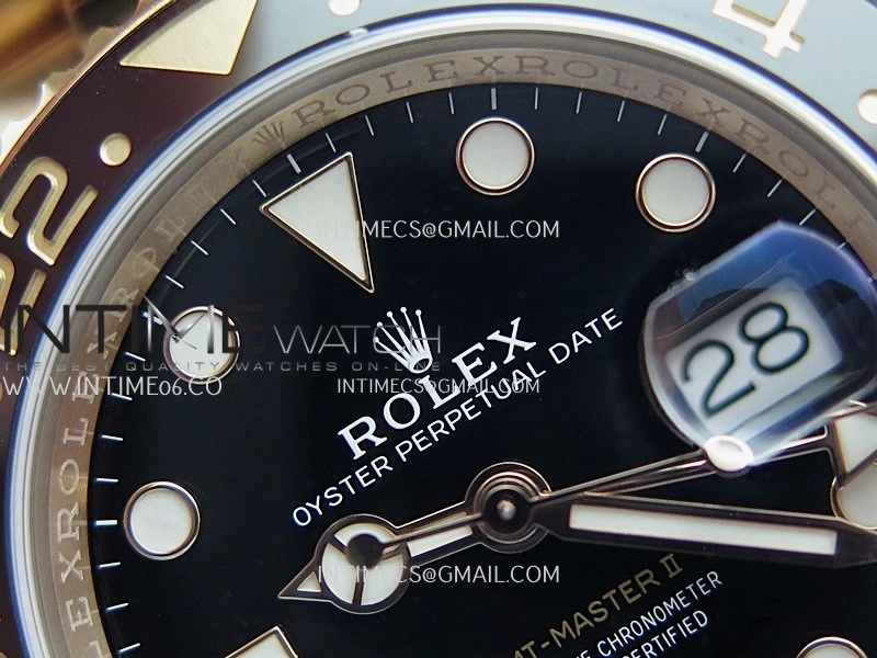 GMT Master II 126715 CHNR RG ARF 1:1 Best Edition Black Dial On RG Bracelet DD3285 CHS