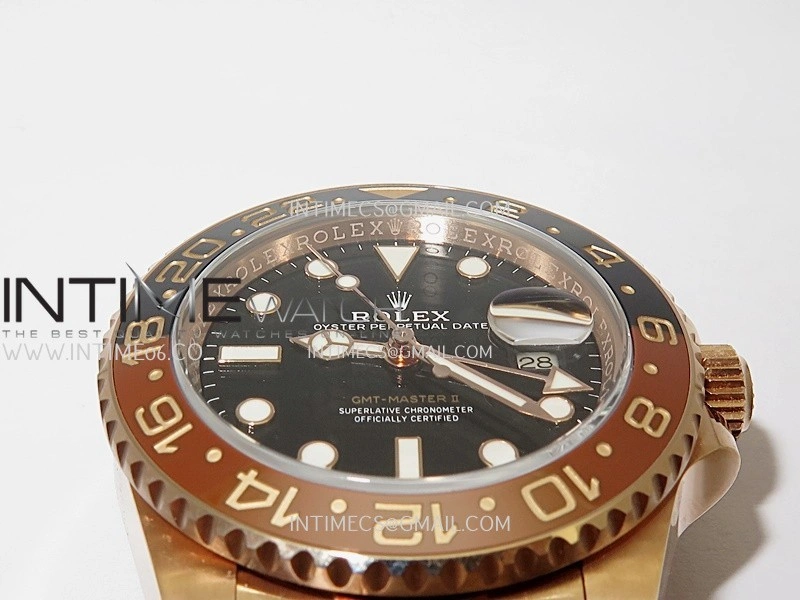 GMT Master II 126715 CHNR RG ARF 1:1 Best Edition Black Dial On RG Bracelet DD3285 CHS