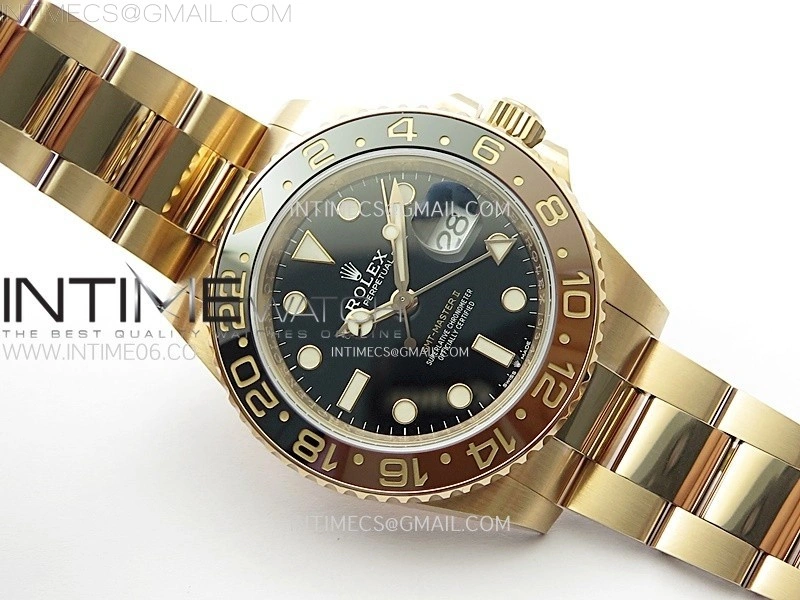 GMT Master II 126715 CHNR RG AR+F 1:1 Best Edition Black Dial on RG Bracelet DD3285 CHS