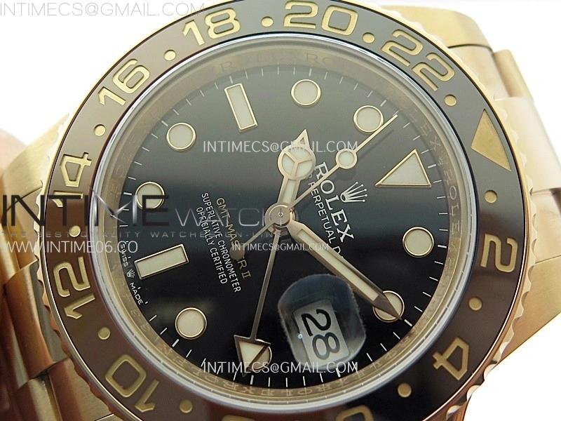 GMT Master II 126715 CHNR RG AR+F 1:1 Best Edition Black Dial on RG Bracelet DD3285 CHS