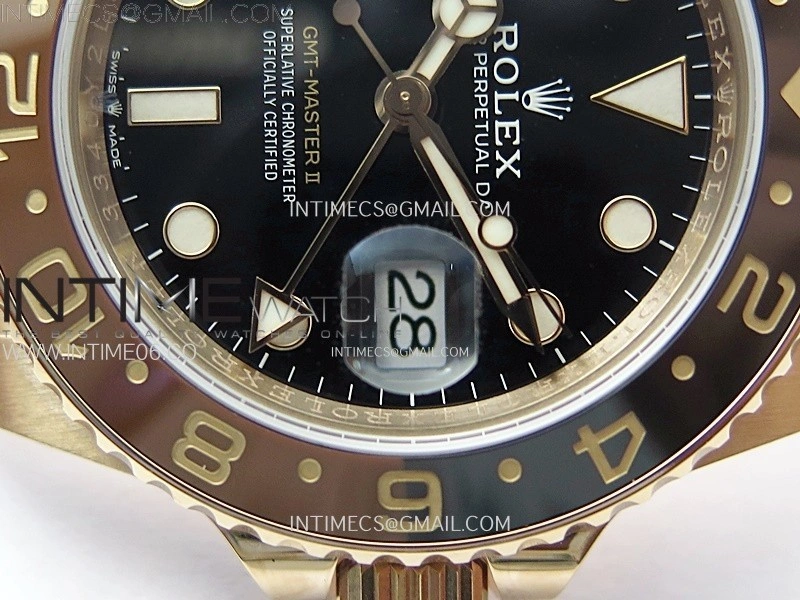 GMT Master II 126715 CHNR RG AR+F 1:1 Best Edition Black Dial on RG Bracelet DD3285 CHS