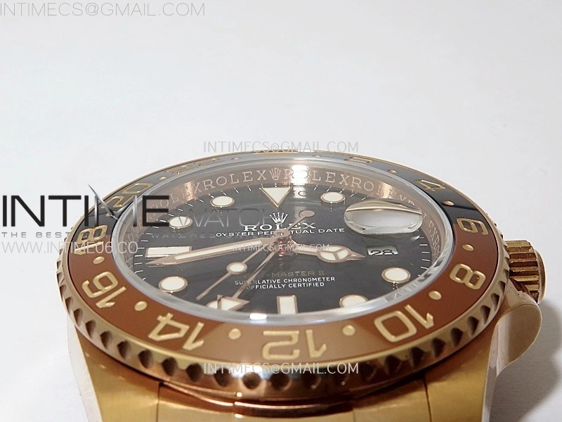 GMT Master II 126715 CHNR RG AR+F 1:1 Best Edition Black Dial on RG Bracelet DD3285 CHS