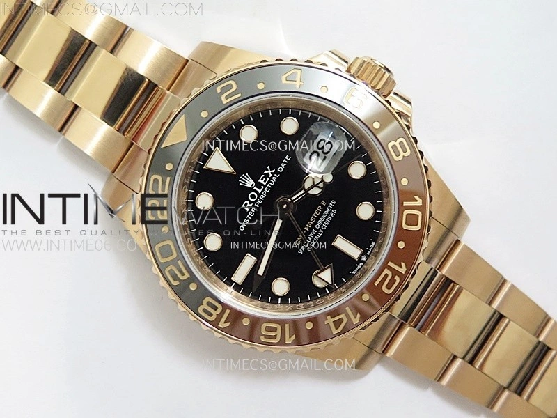 GMT Master II 126715 CHNR RG AR+F 1:1 Best Edition Black Dial on RG Bracelet DD3285 CHS