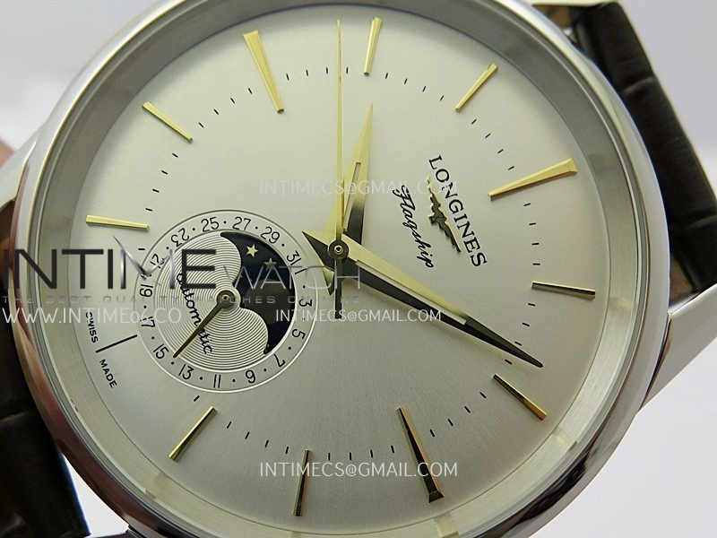 Master Moonphase SS APSF 1:1 Best Edition Silver Dial On Brown Leather Strap AL899