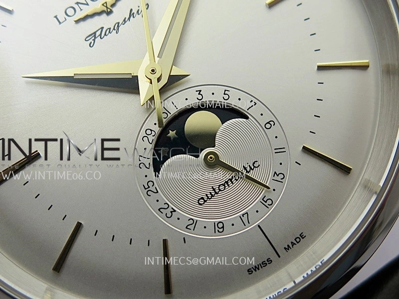 Master Moonphase SS APSF 1:1 Best Edition Silver Dial On Brown Leather Strap AL899