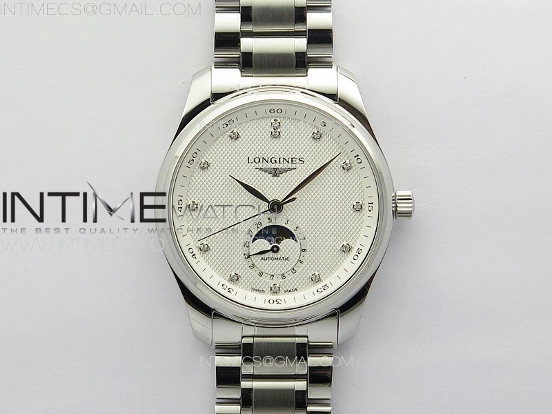 Master Moonphase SS APSF 1:1 Best Edition White Diamonds Dial on SS Bracelet AL899