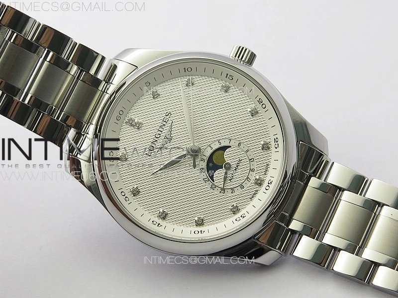 Master Moonphase SS APSF 1:1 Best Edition White Diamonds Dial on SS Bracelet AL899