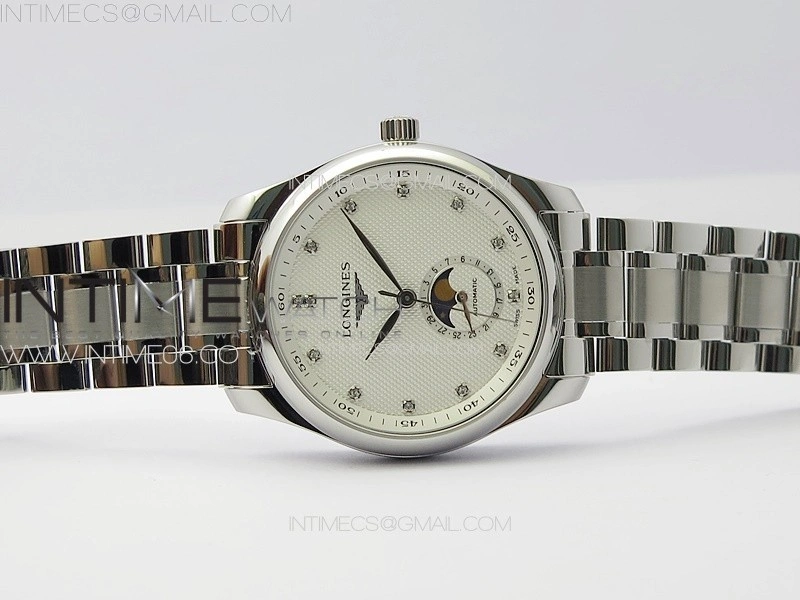 Master Moonphase SS APSF 1:1 Best Edition White Diamonds Dial on SS Bracelet AL899