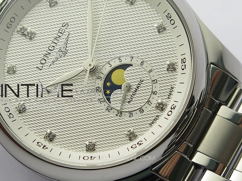 Master Moonphase SS APSF 1:1 Best Edition White Diamonds Dial on SS Bracelet AL899